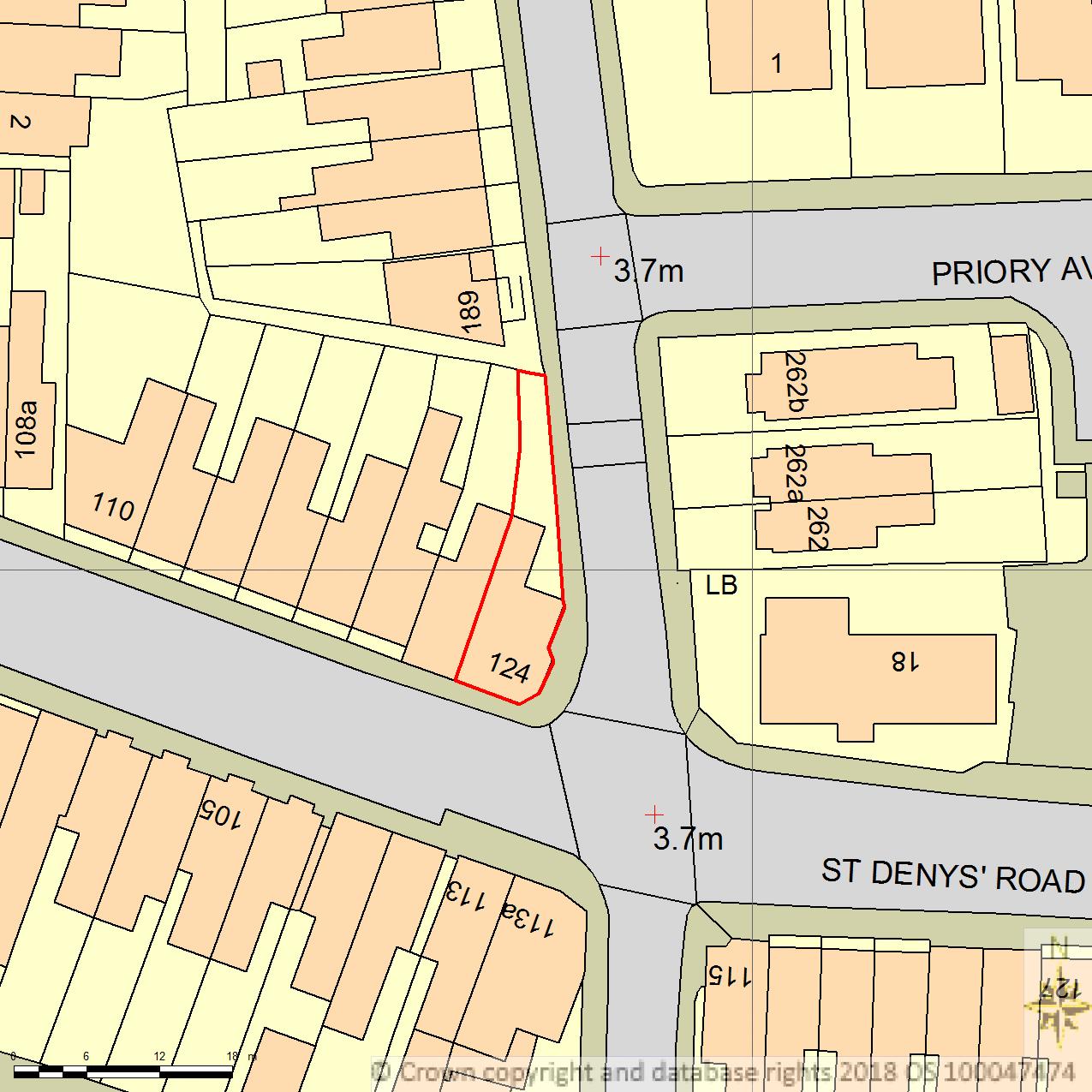Sample block plan at 1:500 of the same site showing the property boundary